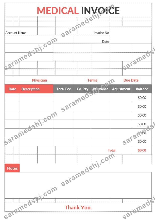 Editable Medical Invoice Template